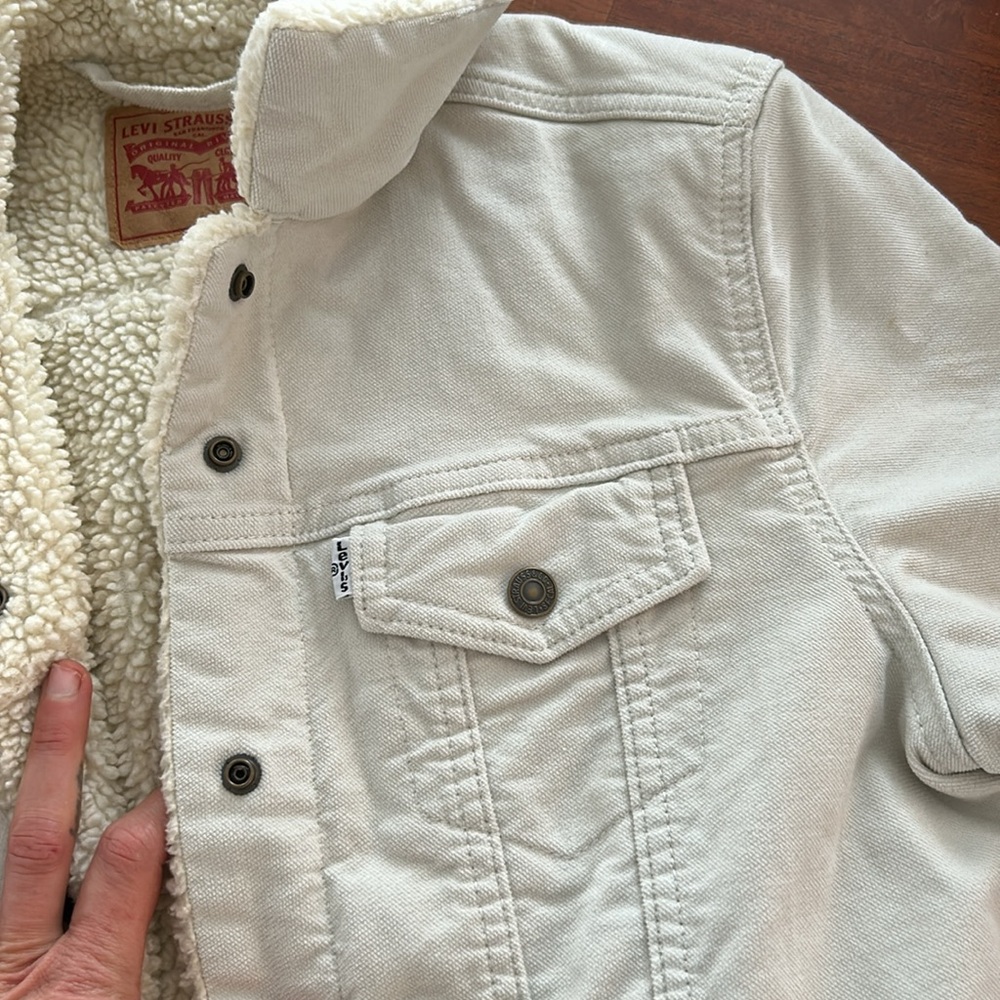 Levis sherpa lined jacket coat shacket medium corduroy trucker - Picture 5 of 11